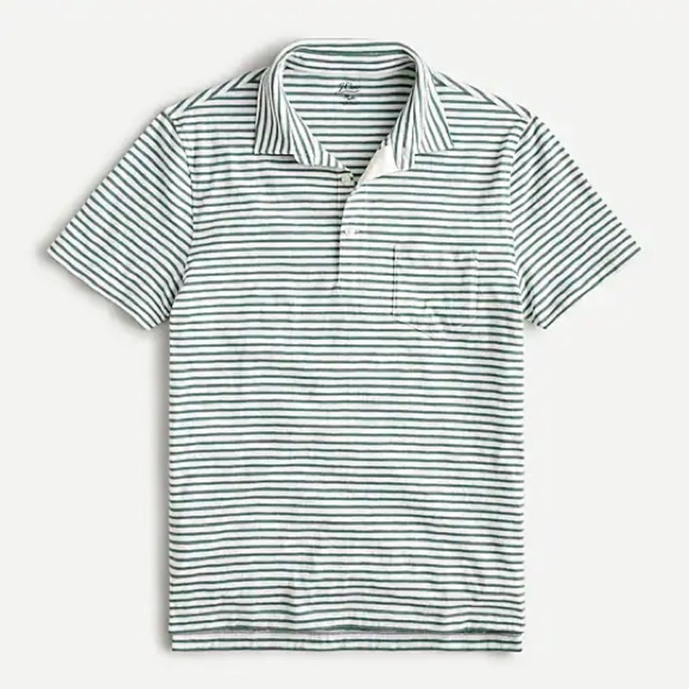 JCrew short sleeve slub jersey striped polo XL NWT
